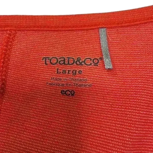 Toad & Co Dress Womans Large Orange Pockets Tencel Cotton Athleisure Sports - Picture 1 of 14